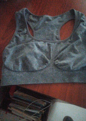 Gri Spor Sütyeni Midi Boy Street Wear - Görsel 2