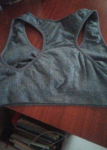 Gri Spor Sütyeni Midi Boy Street Wear - Görsel 3