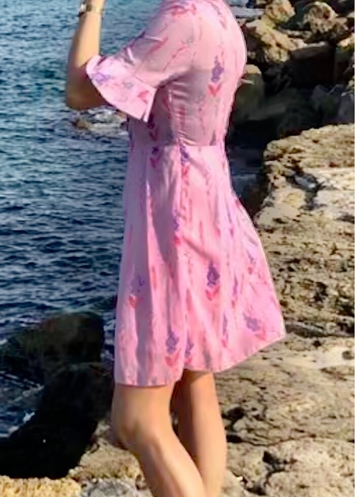 Çiçekli şifon elbise - Görsel 2