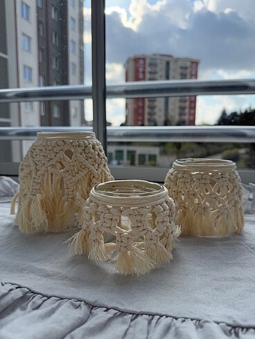 3 lü makrome mumluk