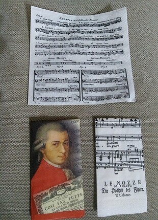 Mozart temalı peçete kağıt mendil