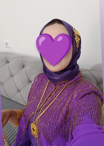 Abiye Mor Yüksek Yakalı Kadın Uzun Abiye Elbise