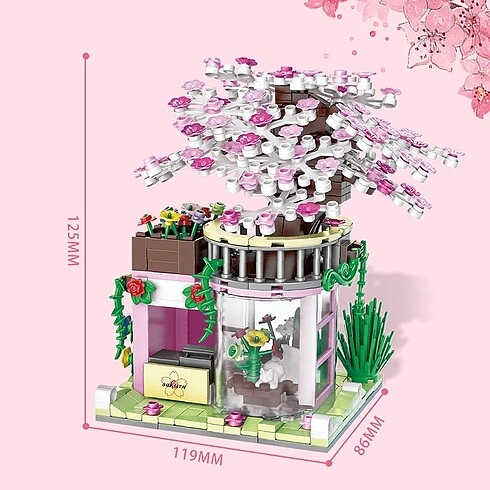 lego sakura ağaçlı dükkan