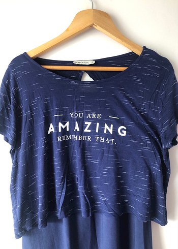 Lacivert Baskılı Midi Elbise - Görsel 2