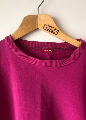 Pembe Oversize Kadın Sweatshirt - Görsel 2