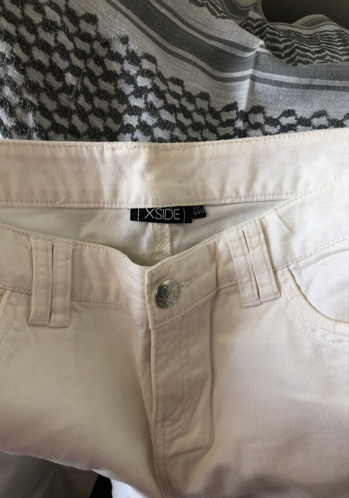 Kadın Beyaz Pamuklu Dar Kesim Pantolon - Görsel 2