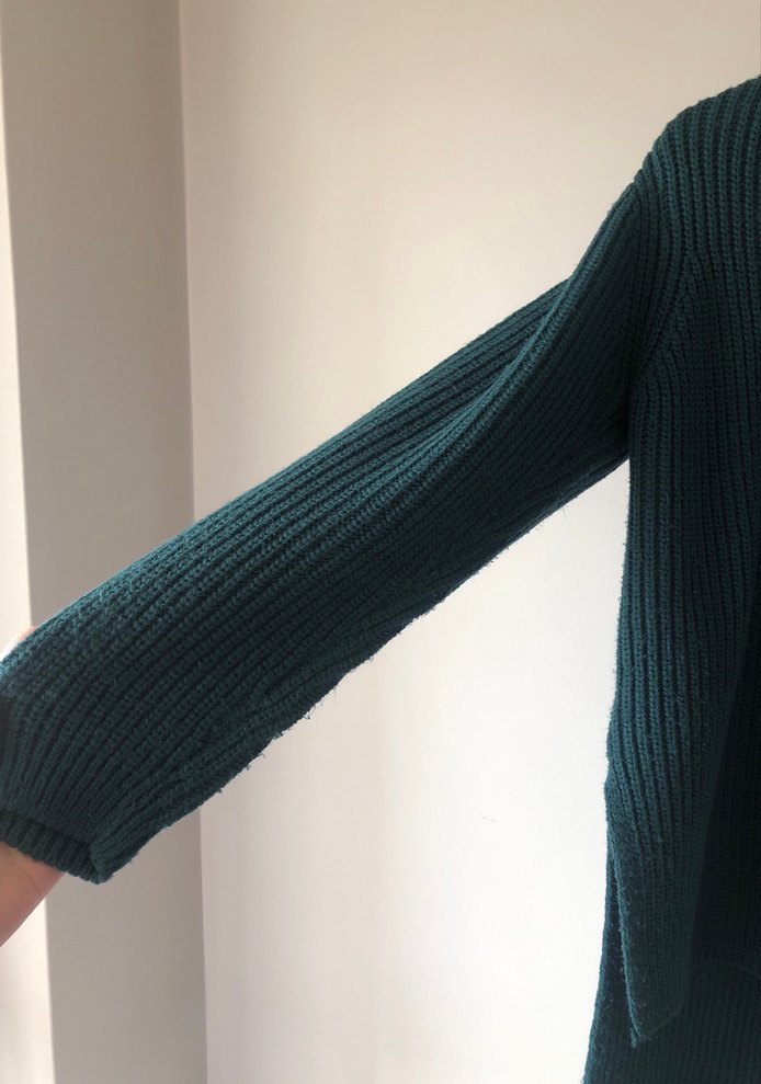 Turkuaz V Yakalı Triko Kadın Kazak - Görsel 3