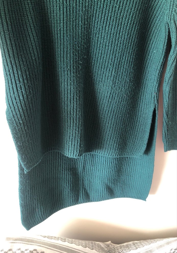 Turkuaz V Yakalı Triko Kadın Kazak - Görsel 4