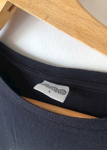 Kadın Payetli Baskılı Siyah Tişört - Görsel 4