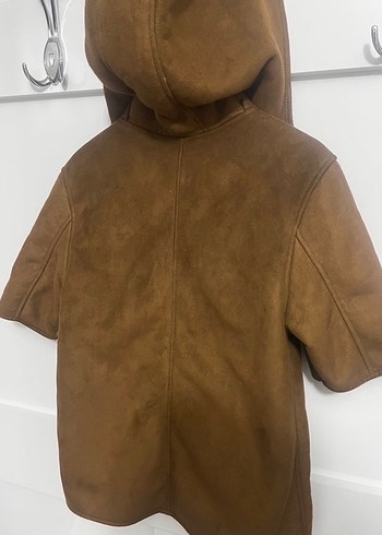 Kahverengi Kürklü Süet Kaban - Görsel 5