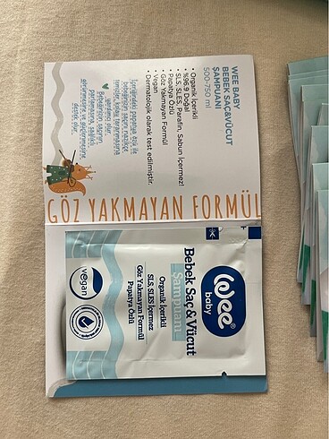 We beybi bebek saç vücut şampuan sachet 