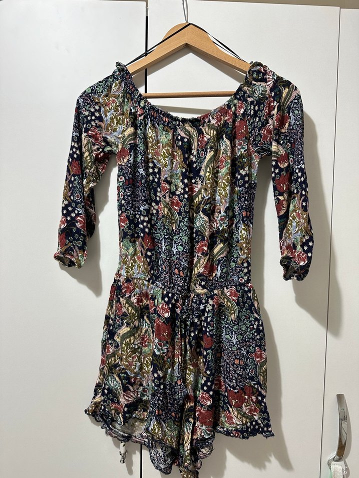 Kadın Çok Renkli Straplez Mini Tulum - Görsel 4