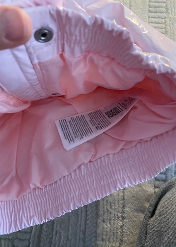 Kız Çocuk Pembe Kapüşonlu Düğmeli Mont - Görsel 2