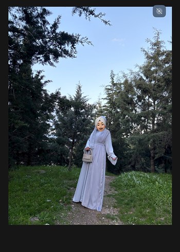 Gri abaya şal takım - Görsel 2