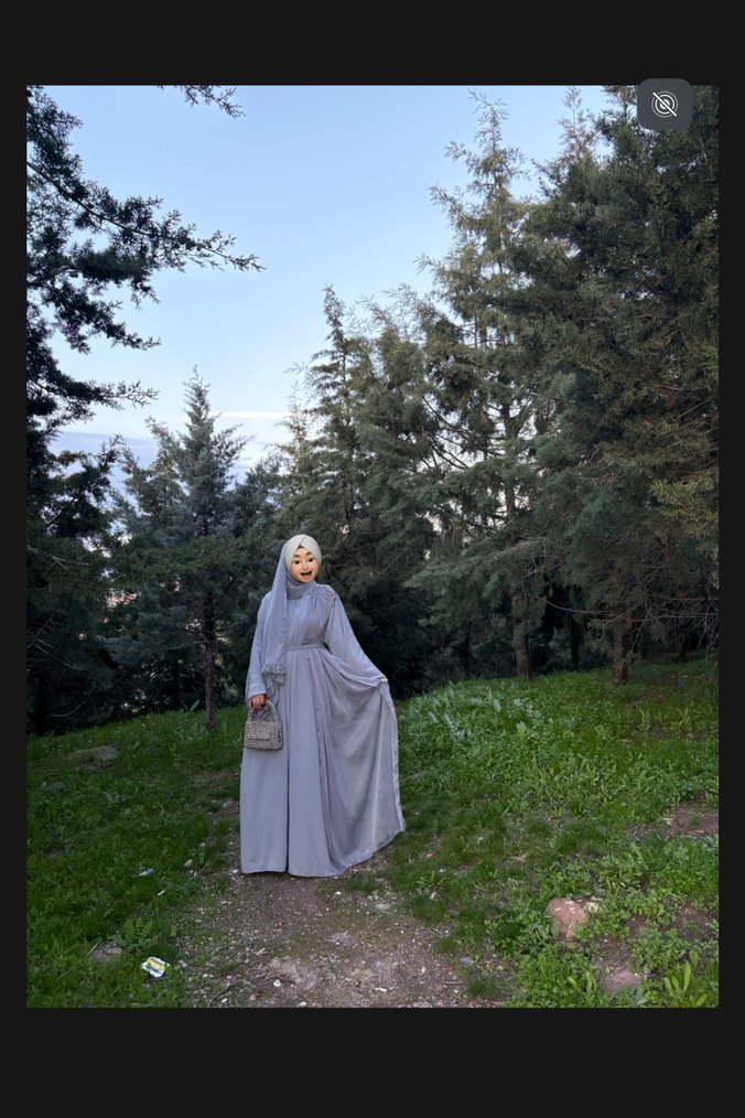 Gri abaya şal takım - Görsel 4