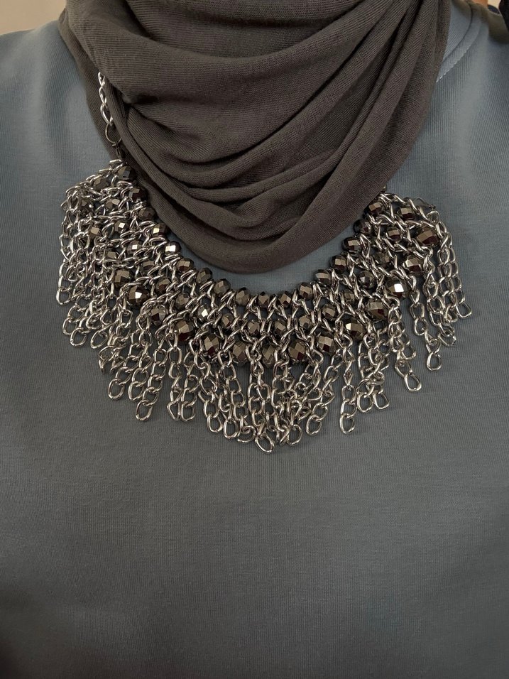 Zincir Detaylı Mini Bohem Kadın Kolye - Görsel 2