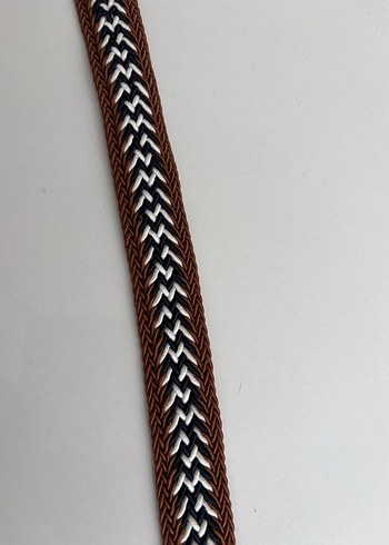 Kahverengi Kadın Kemer Örgülü Detaylı - Görsel 3