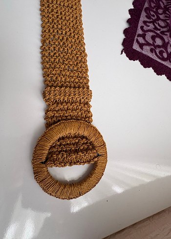 Bej Örgü Bohem Kadın Kemer - Görsel 2