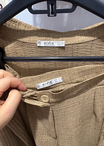 Bej Uzun Kadın tunik pantolon - Görsel 4