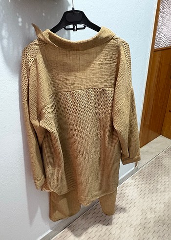 Bej Uzun Kadın tunik pantolon - Görsel 5