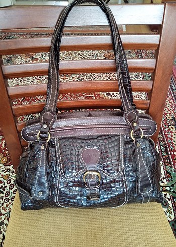 Tod's marka,Kahverengi Yılan Derisi Desenli Deri Kadın Çanta