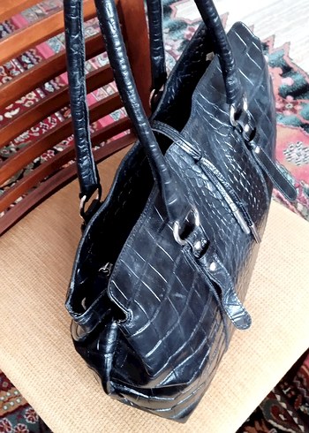 ERKON MARKA KROKODİL DESENLİ GERÇEK HAKİKİ DERİ ÇANTA - Görsel 4