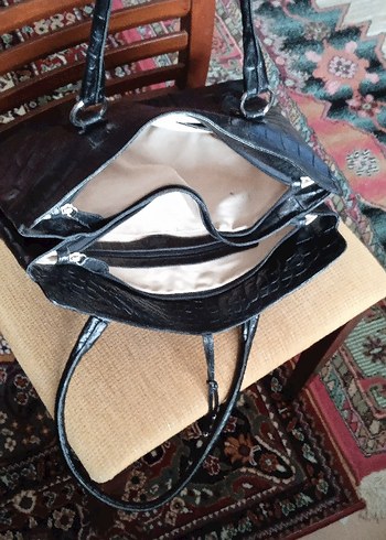 ERKON MARKA KROKODİL DESENLİ GERÇEK HAKİKİ DERİ ÇANTA - Görsel 7