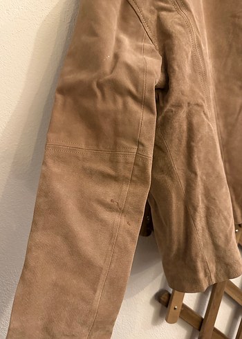 Bej Süet Kadın Ceket Mini Kesim - Görsel 3