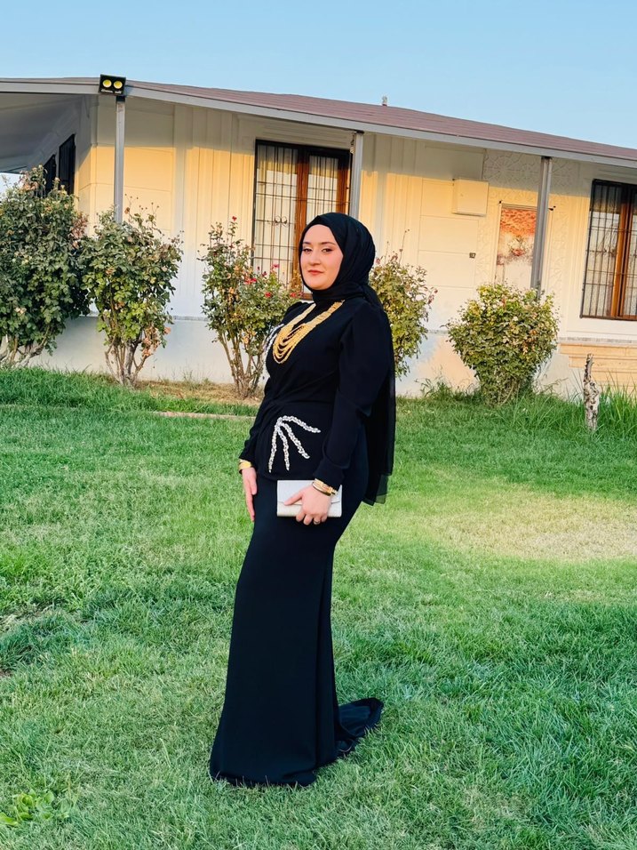 Drapeli Siyah Tesettür Kadın Takım - Görsel 3