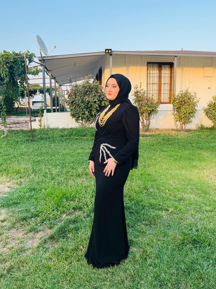 Drapeli Siyah Tesettür Kadın Takım - Görsel 4