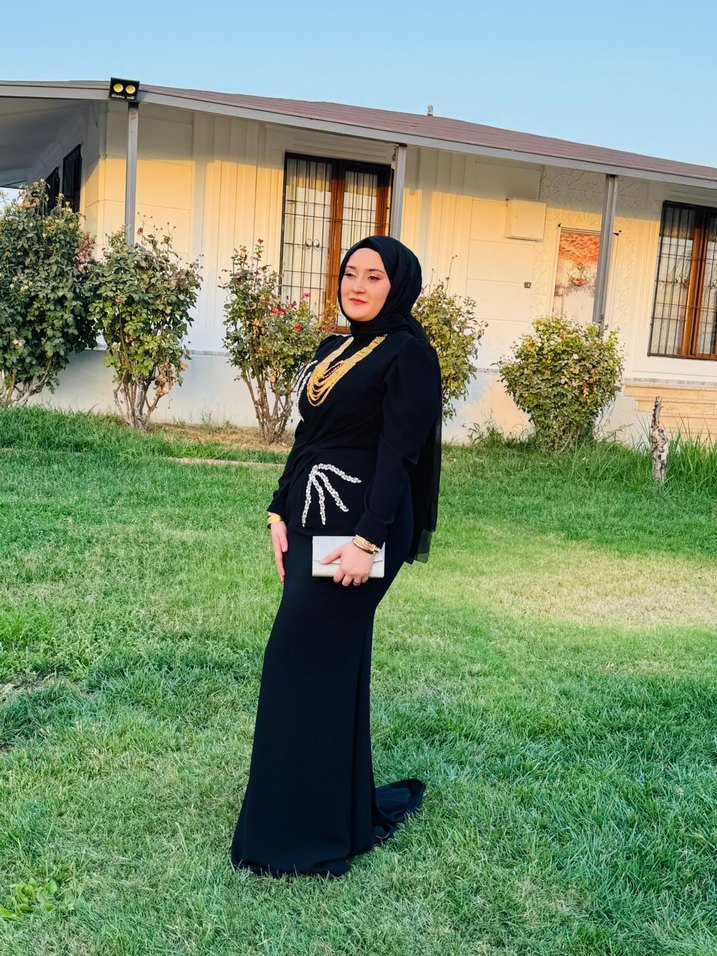 Drapeli Siyah Tesettür Kadın Takım - Görsel 2