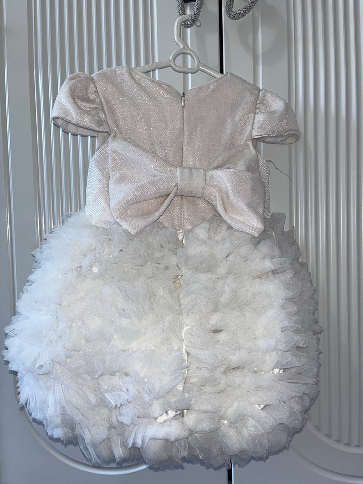 Beyaz Dantel Detaylı Kız Çocuk Elbise - Görsel 3