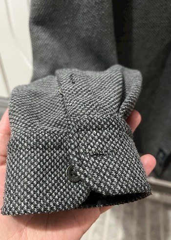 Gri Düğmeli Erkek Uzun Kollu Gömlek - Görsel 5