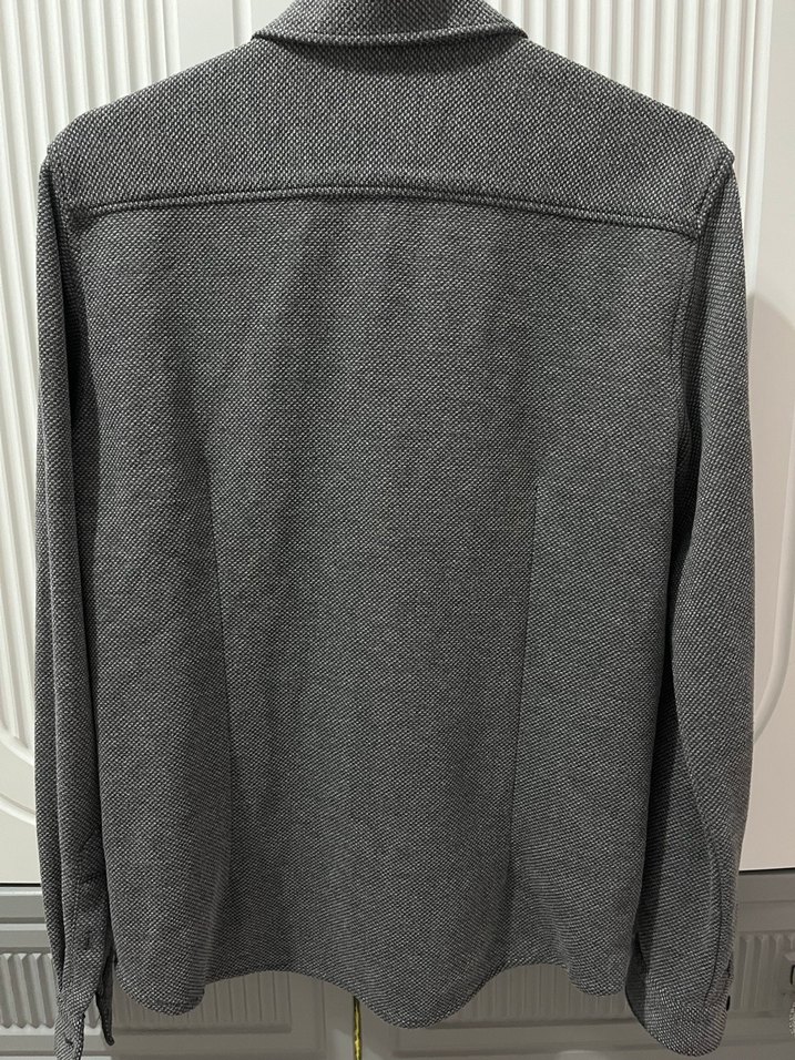 Gri Düğmeli Erkek Uzun Kollu Gömlek - Görsel 2