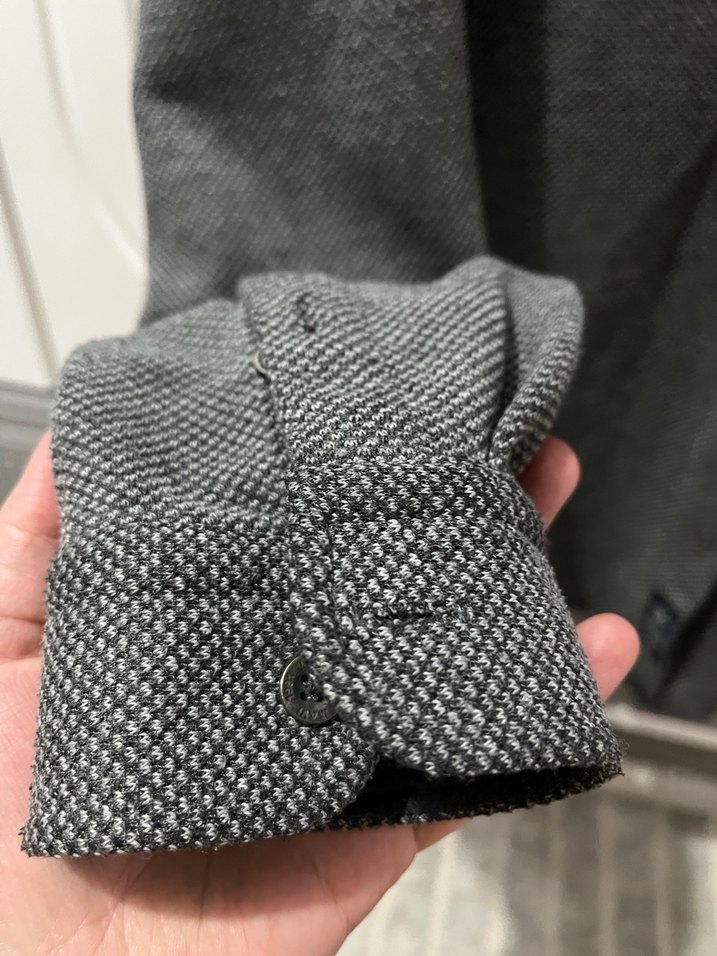 Gri Düğmeli Erkek Uzun Kollu Gömlek - Görsel 5