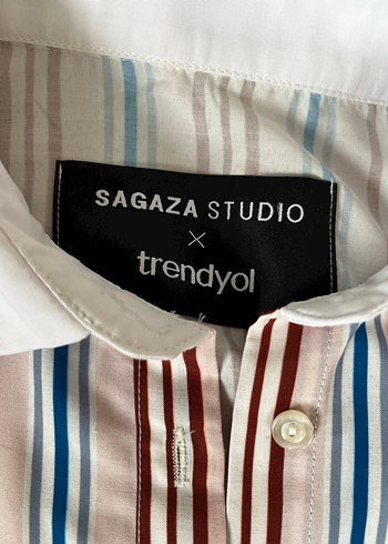 Düğmeli, Uzun Kollu, Çok Renkli Kadın Gömlek - Görsel 3