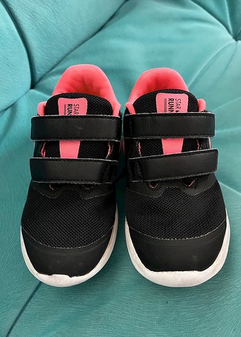 Kız Çocuk Siyah-Pembe Cırt Cırtlı Spor Ayakkabı - Görsel 2