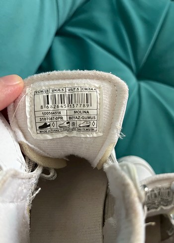 Kız Çocuk Beyaz Cırtcırtlı Spor Ayakkabı - Görsel 4