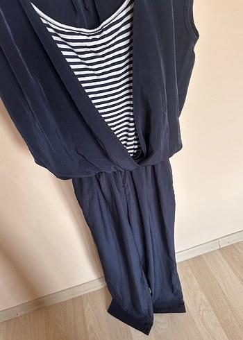 Koyu Lacivert Drapeli tulum - Görsel 4