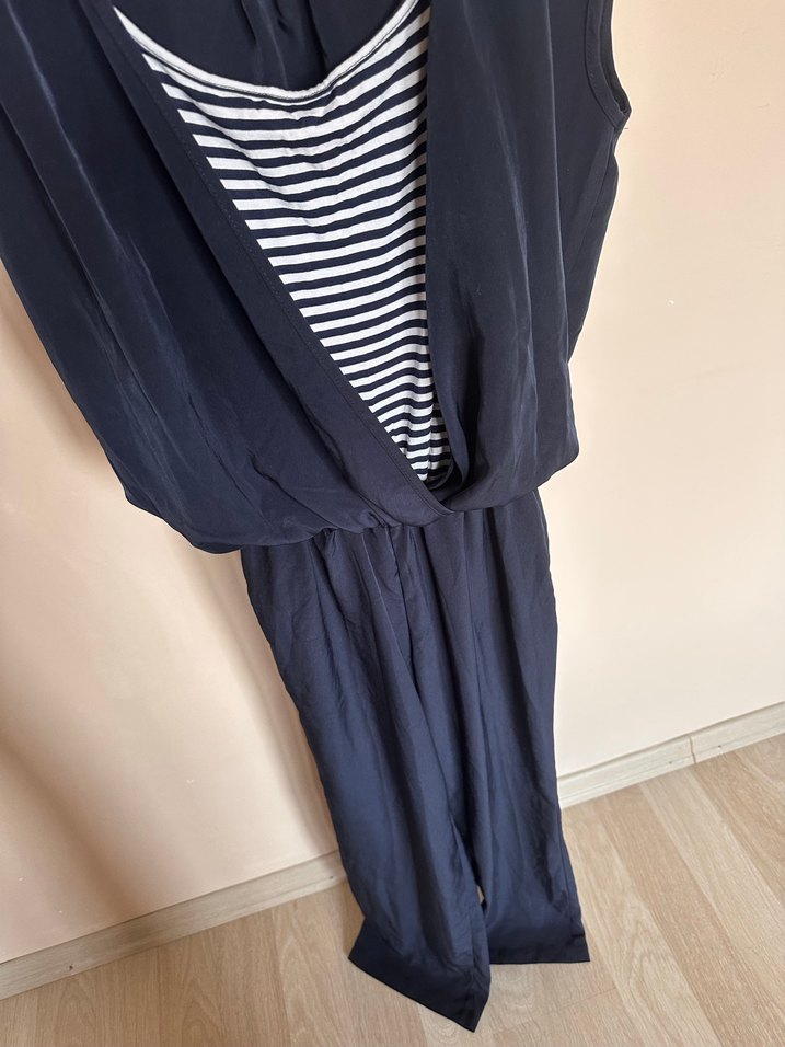 Koyu Lacivert Drapeli tulum - Görsel 4