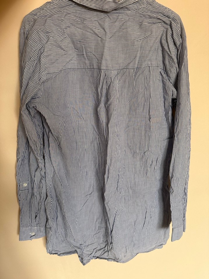 Gri Düğmeli Keten Kadın Gömlek - Görsel 2