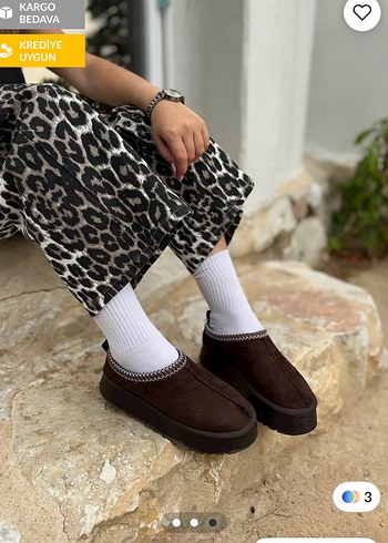 Kahverengi  Süet Platform Topuk Bot - Görsel 2