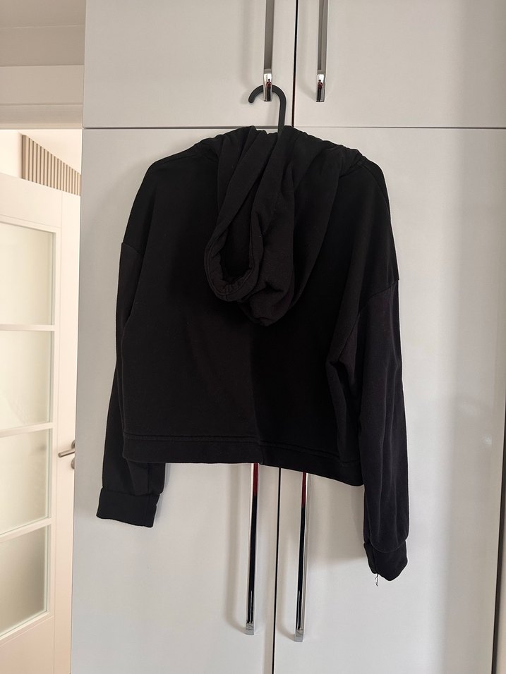 Siyah Kapüşonlu Kadın Sweatshirt - Görsel 2