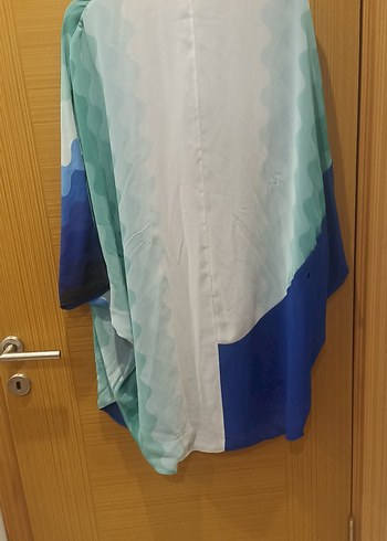 Mavi Bağlama Desenli Uzun pareo - Görsel 2