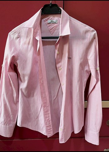 lacoste pembe pötikareli gömlek