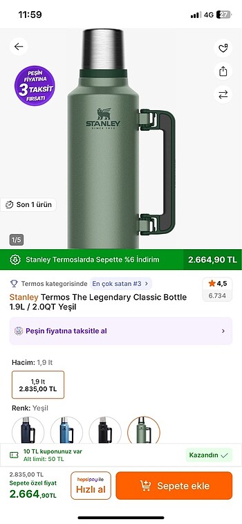 Stanley 1,9 lt