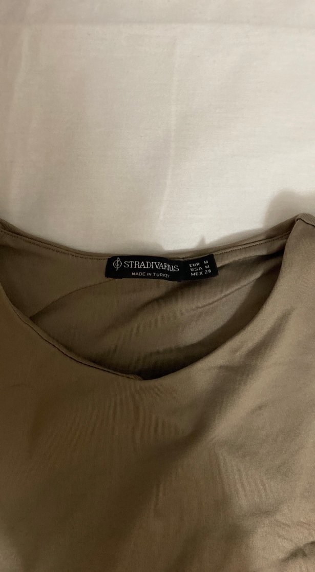 Bej Kolsuz Yüksek Yakalı Body - Görsel 3