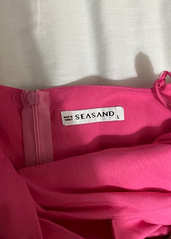 Pembe V Yakalı Keten Kadın Tulum - Görsel 5