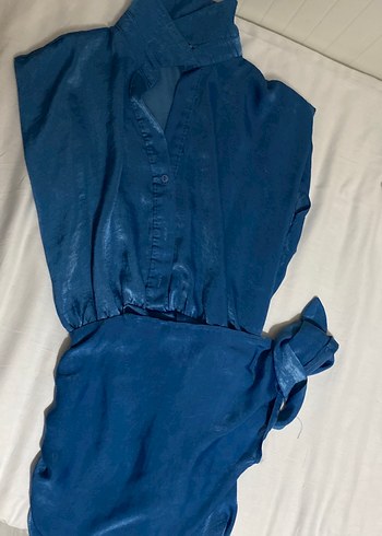 Mavi Denim Düğmeli Kadın elbisesi - Görsel 5