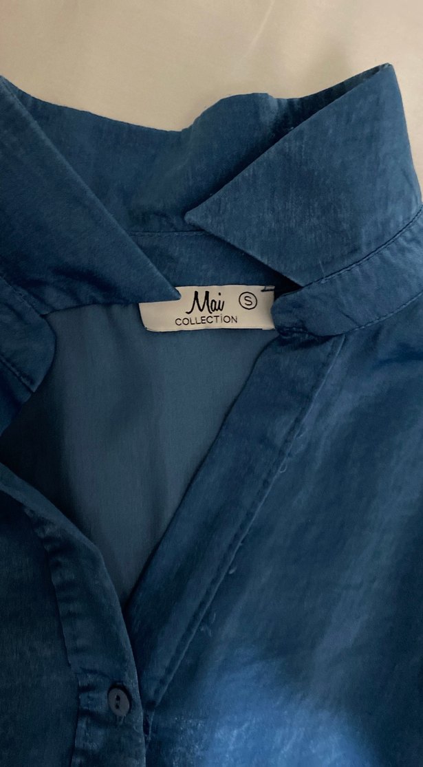 Mavi Denim Düğmeli Kadın elbisesi - Görsel 2